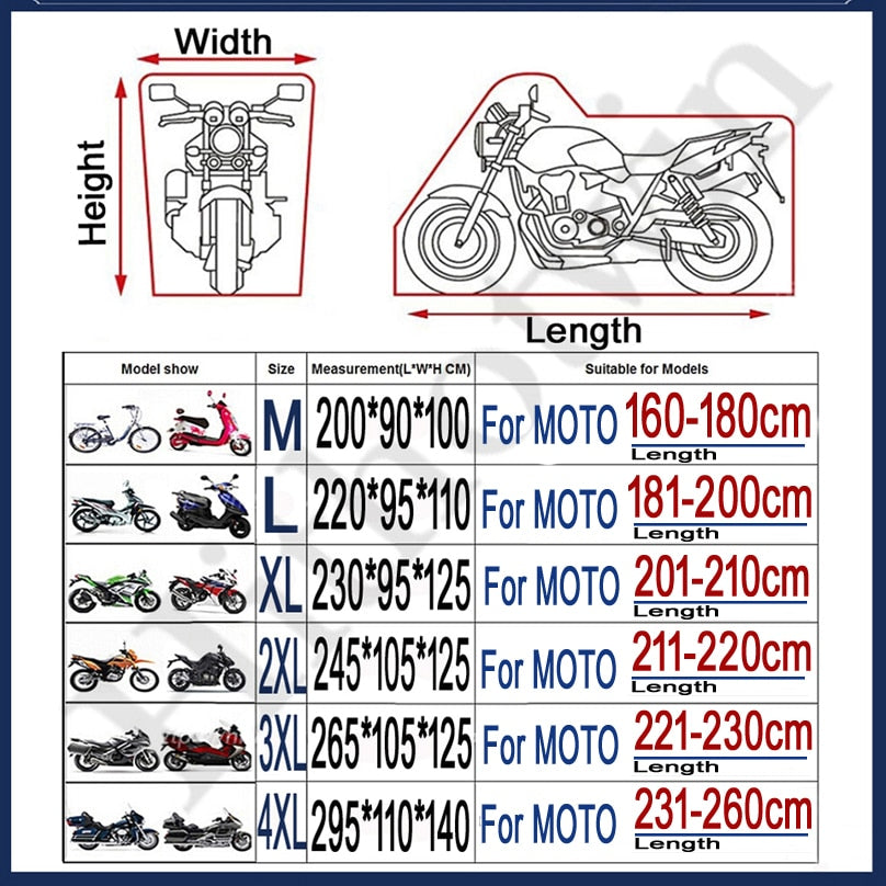 Universal Outdoor Motorradabdeckung, UV Protector Scooter für jedes Wetter