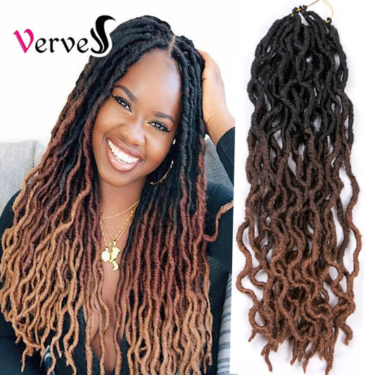 VERVES Synthetische Crochet Braids Faux Locs Curly 20 Zoll 24 Roots/Pcs,Afro Locs Twist Ombre Flechten Haarverlängerungen Burgund