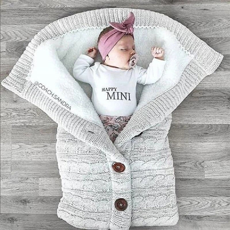Herbst und Winter Babyschlafsack, Outdoor Button Baby Strickschlafsack