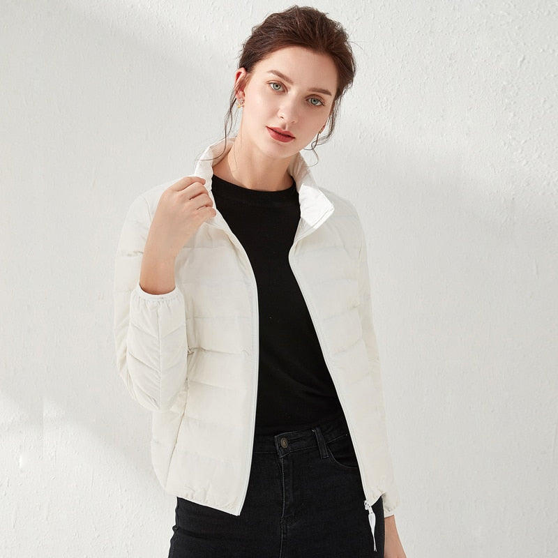 Damenjacke Mattes Gewebe Ultraleicht Winter
