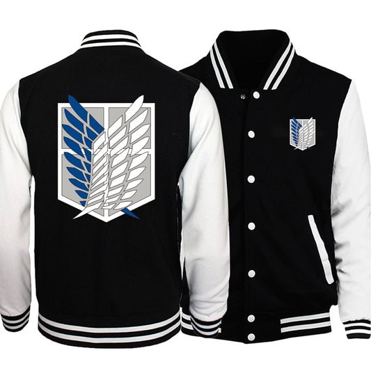 Baseball Uniform Wings Of Freedom, Fleece Mantel Japan, Anime Trainingsanzug für Männer