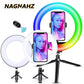 Desktop-LED-Ringlicht, dimmbar, Telefon, Videoaufnahme, rundes Fülllicht für Youtube, Tik Tok, Videofotografie, Beleuchtung, Ringlicht