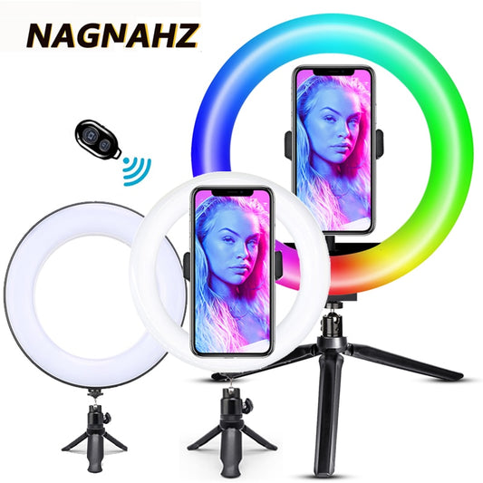 Desktop-LED-Ringlicht, dimmbar, Telefon, Videoaufnahme, rundes Fülllicht für Youtube, Tik Tok, Videofotografie, Beleuchtung, Ringlicht