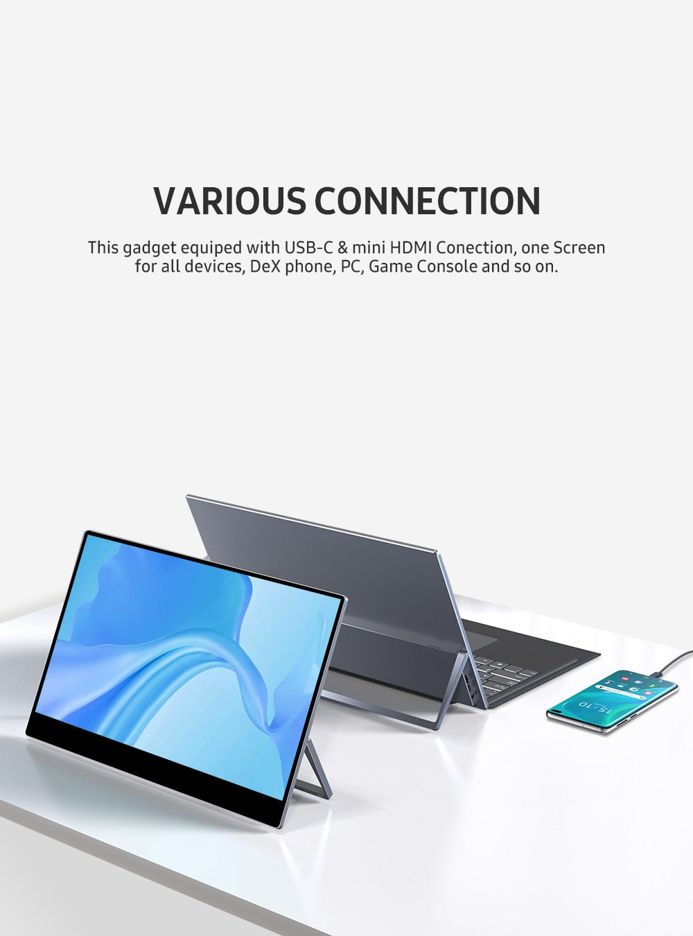 UPERFECT X Pro Echter tragbarer Monitor mit Tastaturbatterie 15,6-Zoll-Touchscreen Mobiler externer Bildschirm, Laptop-LCD-Display Wiederaufladbar