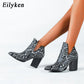 EilyKen Motorrad Western Cowboy Stiefel Frauen Tier Schlange Muster
