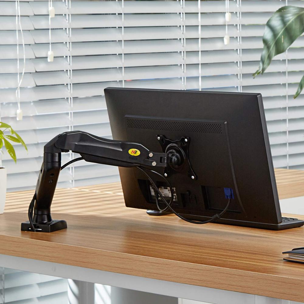 Full Motion Desktop-Halterung, LCD-TV-Gasfederarm, TV-Monitorhalterung Geeignet für 17-27-Zoll-Monitore