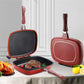 Doppelseitige Grillpfanne, Bratpfanne Skillet Grill Langlebige Antihaftpfannen