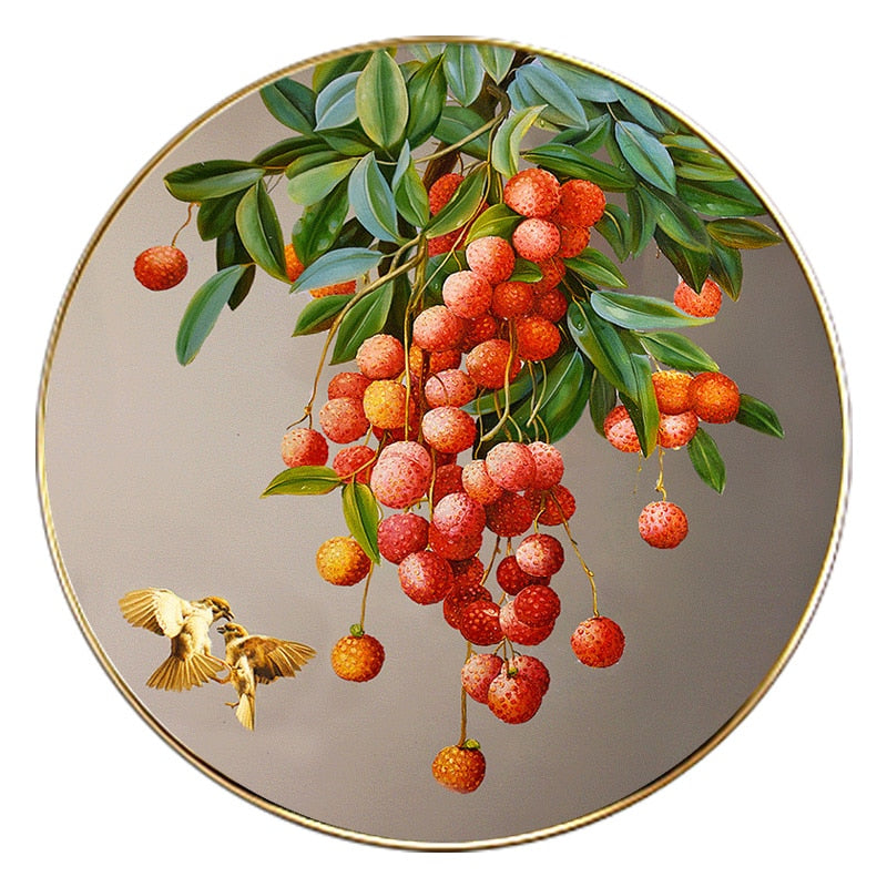 Neue chinesische Stil großes Glück für Stickerei Kit Obst Litschi Thread gedruckt