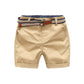 Sommer 3-10 Jahre Baumwolle Marineblau Jungen Kurzhose mit Ledergürtel