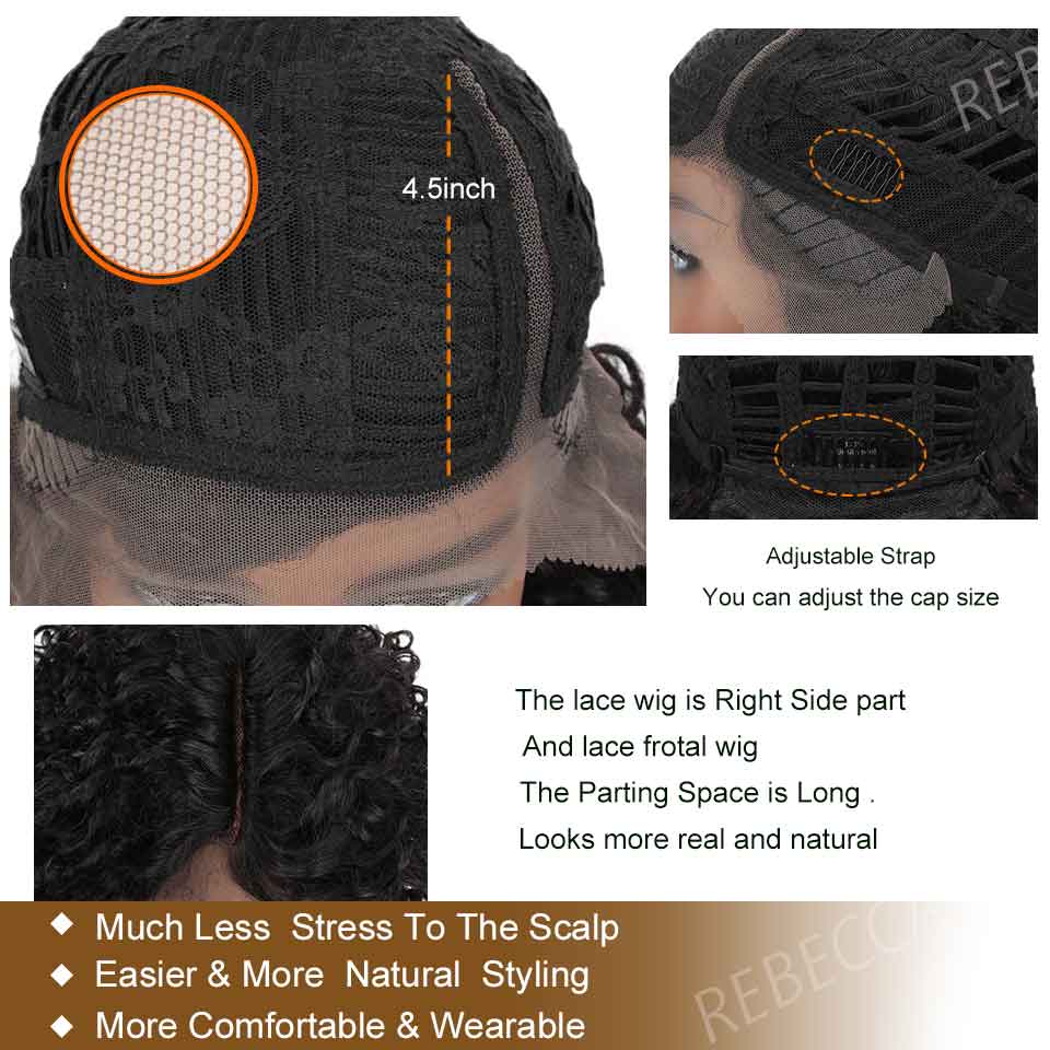 Rebecca Lace Front Short Bob Perücken Afro Kinky Curly Echthaarperücken, brasilianischen Human Lace Perücke