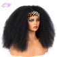 Hair Big Afro Kinky Curly Stirnband Perücken für Frauen Synthetisches Haar Perücken Turban Wrap Hair Style