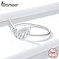 Bamoer 925 Sterling Silber Fliegende Flügel Offene Fingerringe für Frauen, einstellbare Freie Größe Original Design