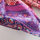 Langes Kimono Hemd mit Blumendruck