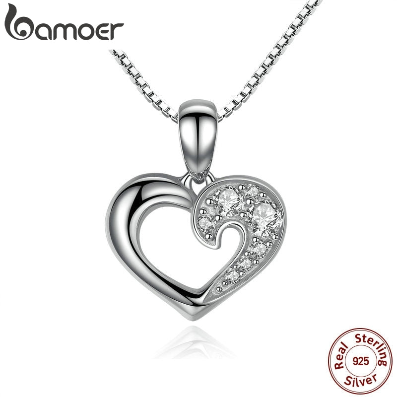 Neue Authentische 925 Sterling Silber, Weibliche Herz Anhänger Halskette