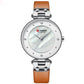 CURREN Mode Frauen Uhr für Damen, Quarzuhren Wasserdicht Stahl Mesh Weiblich Armbanduhr