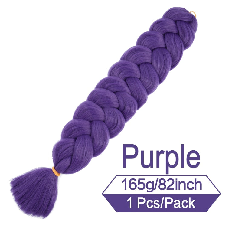 82 Zoll 165g/Pack Synthetische Häkelhaare Vorgedehnte Jumbo Flechthaar Hochtemperatur Faser Haarverlängerungen Für Box Zöpfe