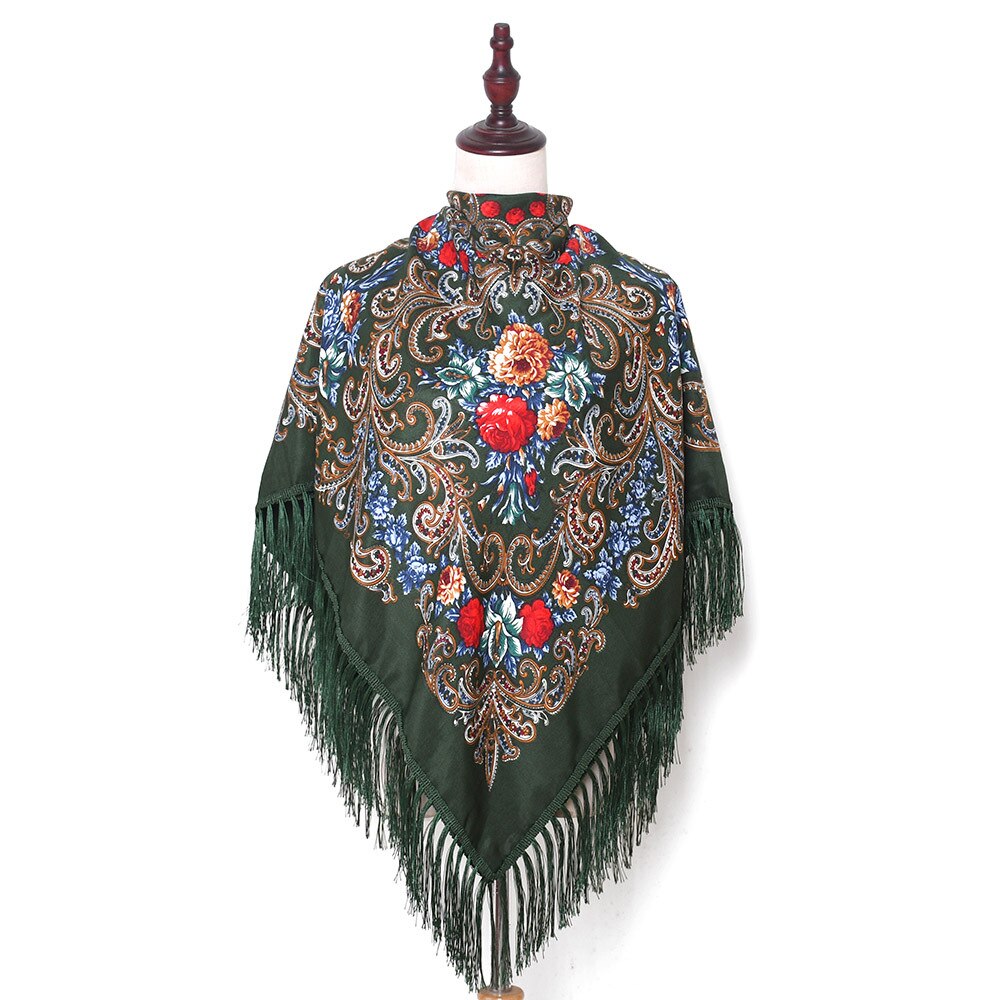 130 * 130cm Damen Traditioneller Schal, Baumwollethnische Art