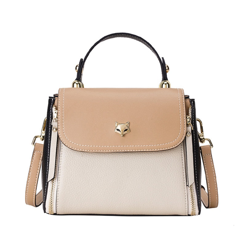 Foxer Lederhandtaschen für Frauen, Echtes Leder Damen Top-Griff Taschen mit Verstellbarem Schultergurt