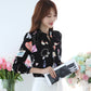 Neue Mode Plus Größe Frauen Tops Shirt Weiß Druck Dünne Weibliche Kleidung Langarm, Chiffon Bluse Frauen