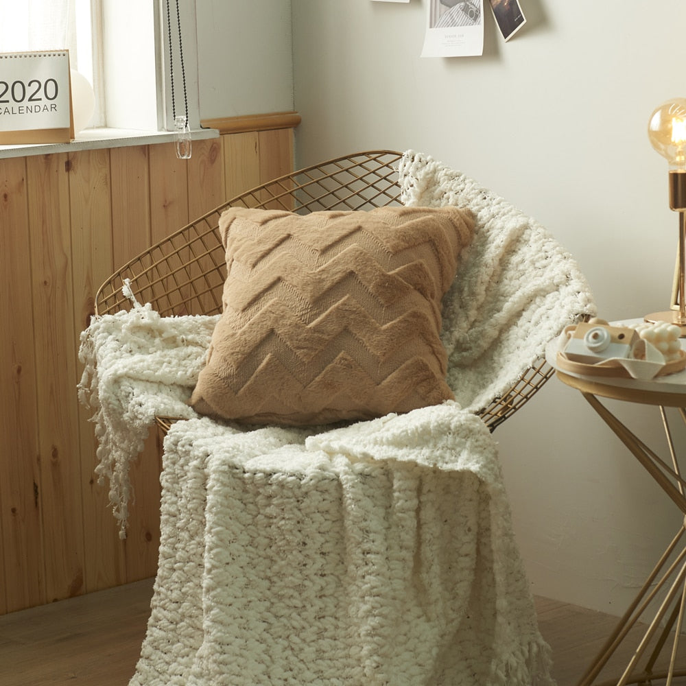 3D flauschiger Plüsch-Kissenbezug, superweicher Kissenbezug, dekorativer Überwurf, Heim-Wohnzimmer-Dekoration