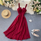 2023 Neue Frauen V-Ausschnitt Partykleid, Sommerkleid Retro Einfarbig