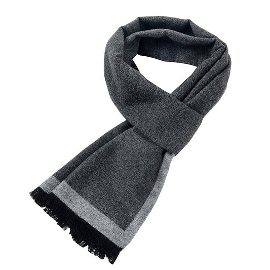 Herbst/Winter Herren Grau gestreifte Business Schals, Kaschmirschal für Gentleman