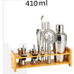 Cocktail-Shaker-Bar-Set Kunststoff- und Holzhalter, Edelstahl verkupferter Cocktail-Shaker