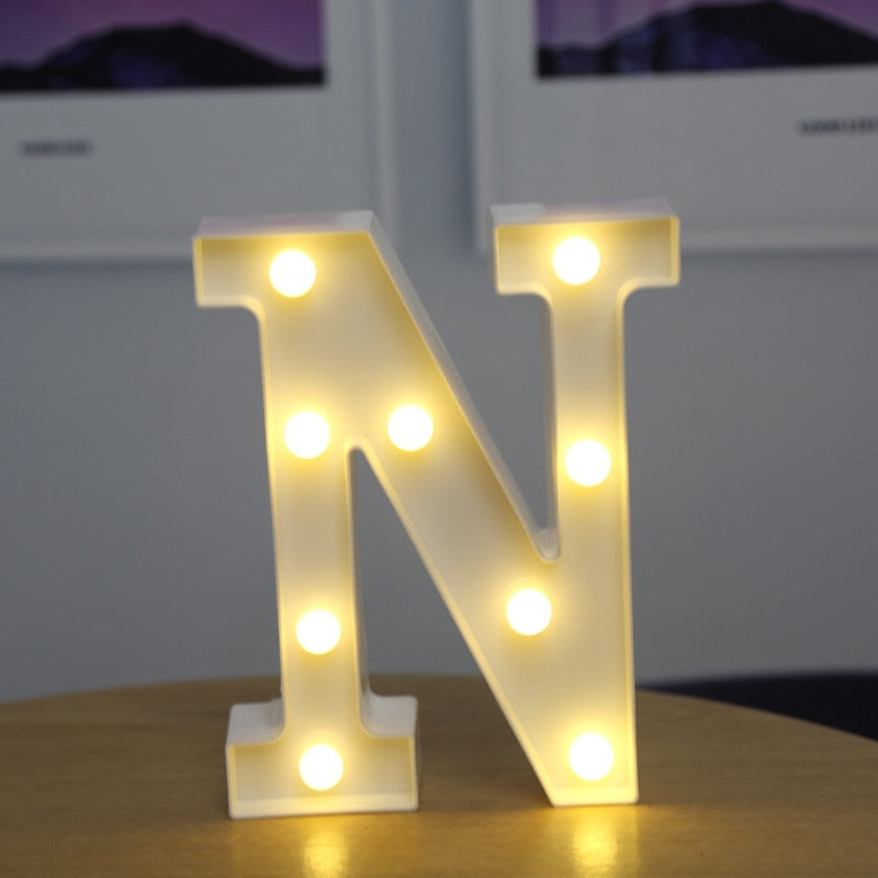 Alphabet Buchstaben LED-Leuchten, Leuchtzahl Lampe, Dekor Batterie, Nachtlicht für Zuhause Hochzeit Geburtstag Weihnachtsfeier Dekoration