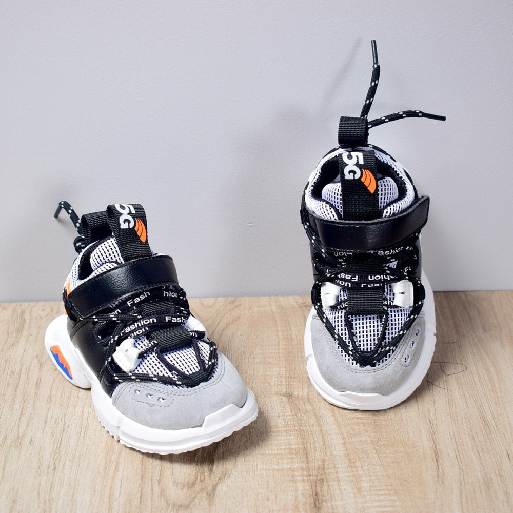 2022 Neue Herbst Kinder Schuhe Mesh Mädchen & Jungen, Sneakers Lace Up Design Atmungsaktiv für Kinder