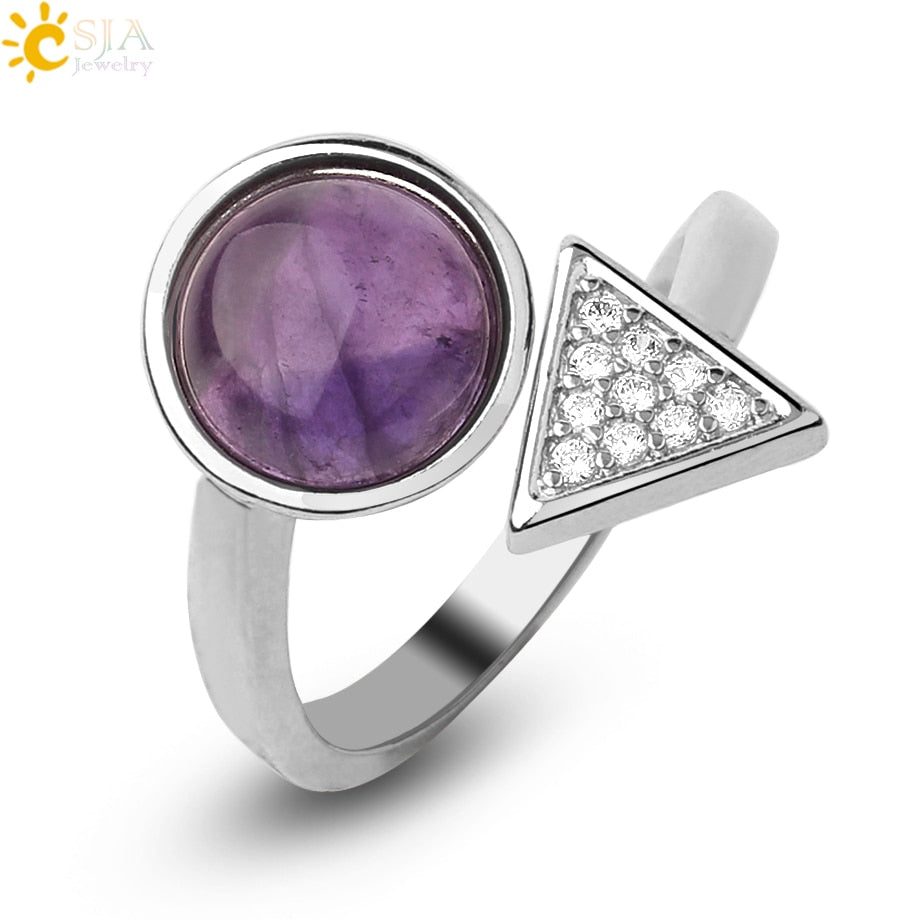 Cocktailring aus natürlichen Steine, Einstellbare Finger Ring für Damen
