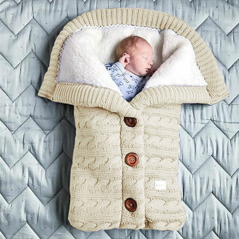 Herbst und Winter Babyschlafsack, Outdoor Button Baby Strickschlafsack