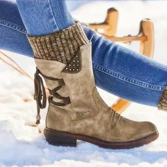 2023 Warme Damen Wildleder Schnee Stiefel, Outdoor Stiefel