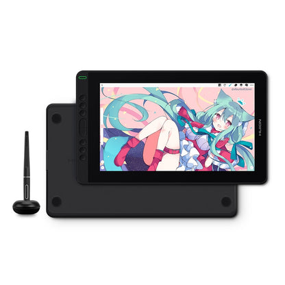 Huion Kamvas 13 Grafiktablett Monitor AG, Glasstift Display Zeichenmonitor 8192, Batterieloser Stylus für Android Windows MacOS