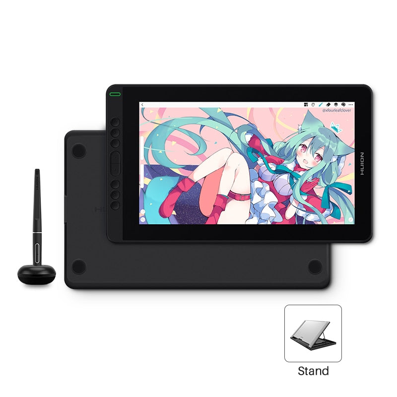 Huion Kamvas 13 Grafiktablett Monitor AG, Glasstift Display Zeichenmonitor 8192, Batterieloser Stylus für Android Windows MacOS