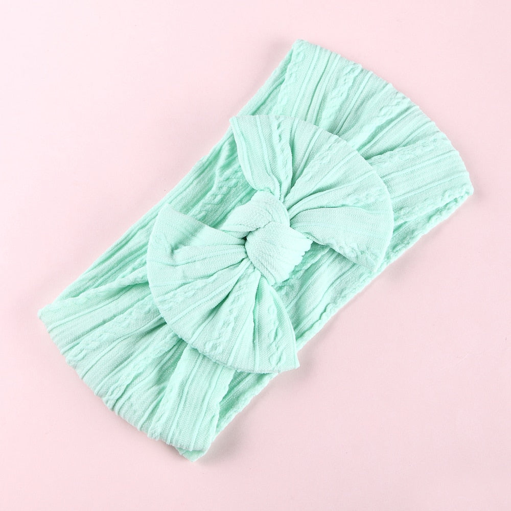 1Pcs Neugeborenes Baby Stirnband für Mädchen, elastisch Baby Schleifen, weiches Nylon Kinder Kopfbedeckung, Haarschmuck 32 Farben