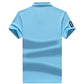Gesticktes Herren-Business-Casual-Poloshirt M-4XL, Kurzarm-Poloshirt Kunstfaser