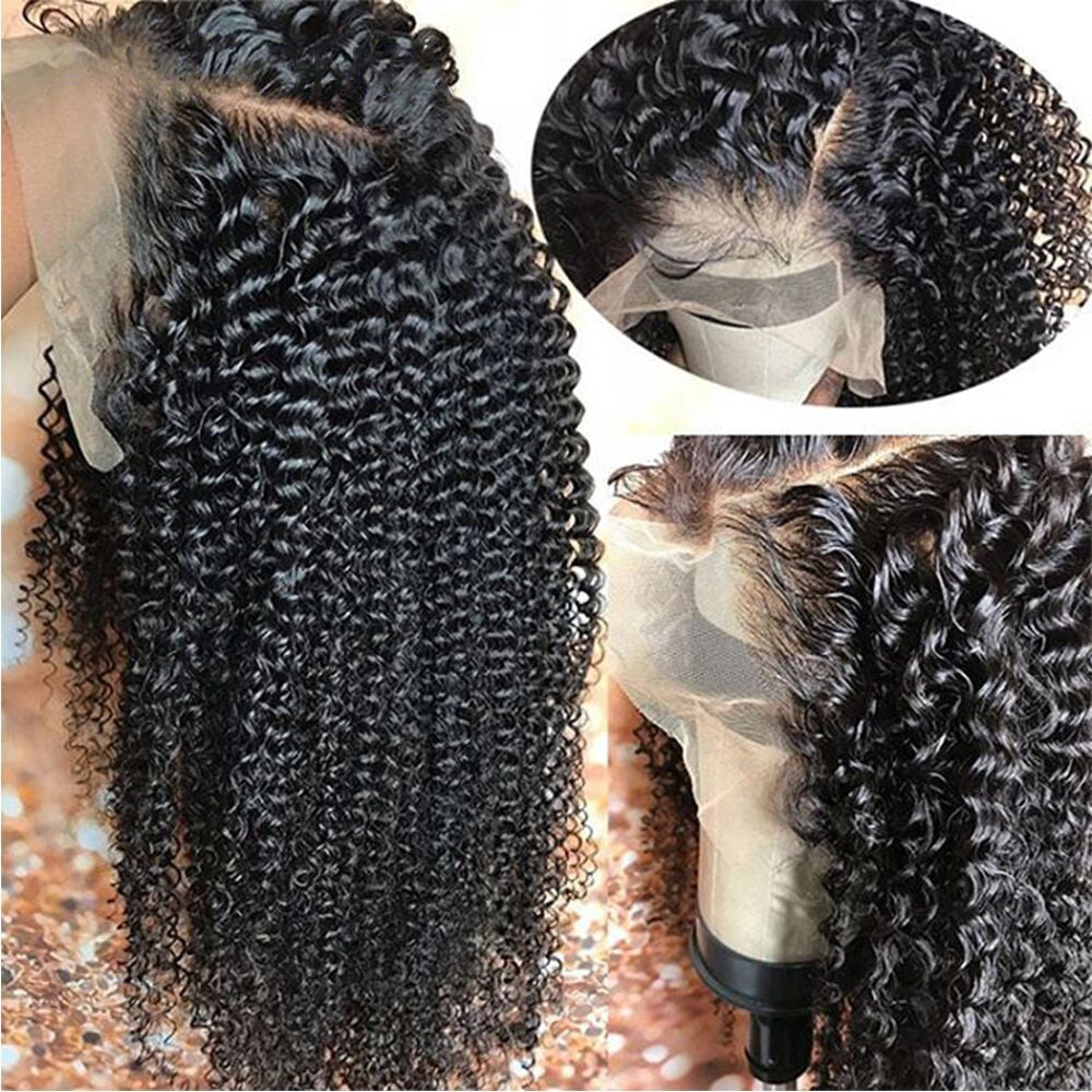 Kinky Curly Perücke Lockiges Echthaar Perücken