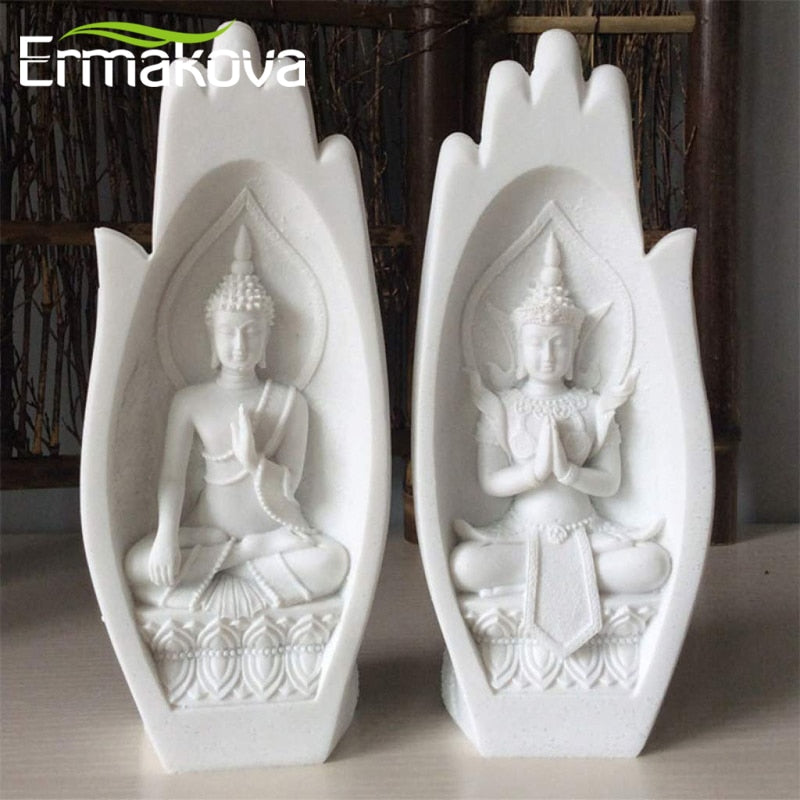 2 Stücke Buddha Statue Hände Skulpturen, Mönch Figur Tathagata Indien Yoga Fengshui Heimdekoration