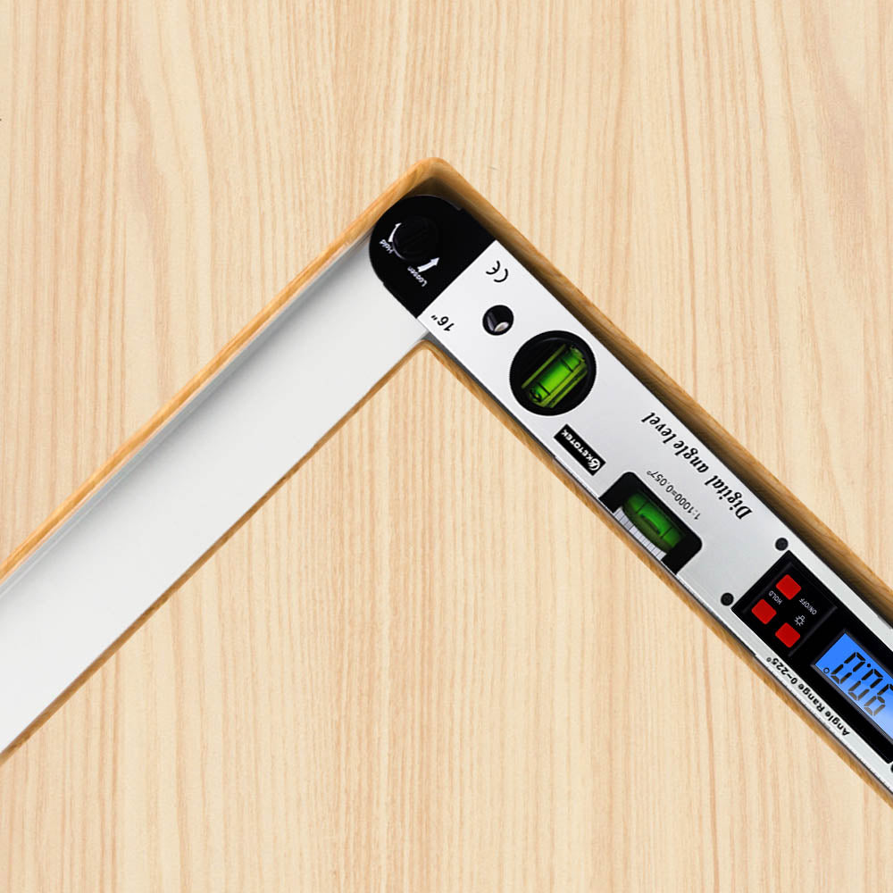 Digitaler Winkelmesser 400mm / 16 Zoll Digital，mit LCD-Wasserwaage Neigungsmesser Winkelmessgerät für vertikale horizontale Doppel-Wasserwaage