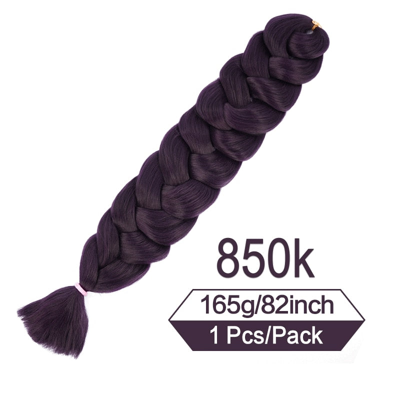 82 Zoll 165g/Pack Synthetische Häkelhaare Vorgedehnte Jumbo Flechthaar Hochtemperatur Faser Haarverlängerungen Für Box Zöpfe