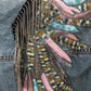 Rivet Wings Bestickte Damen Jeansjacke mit Metallquasten und Nieten