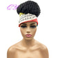 Hair Big Afro Kinky Curly Stirnband Perücken für Frauen Synthetisches Haar Perücken Turban Wrap Hair Style