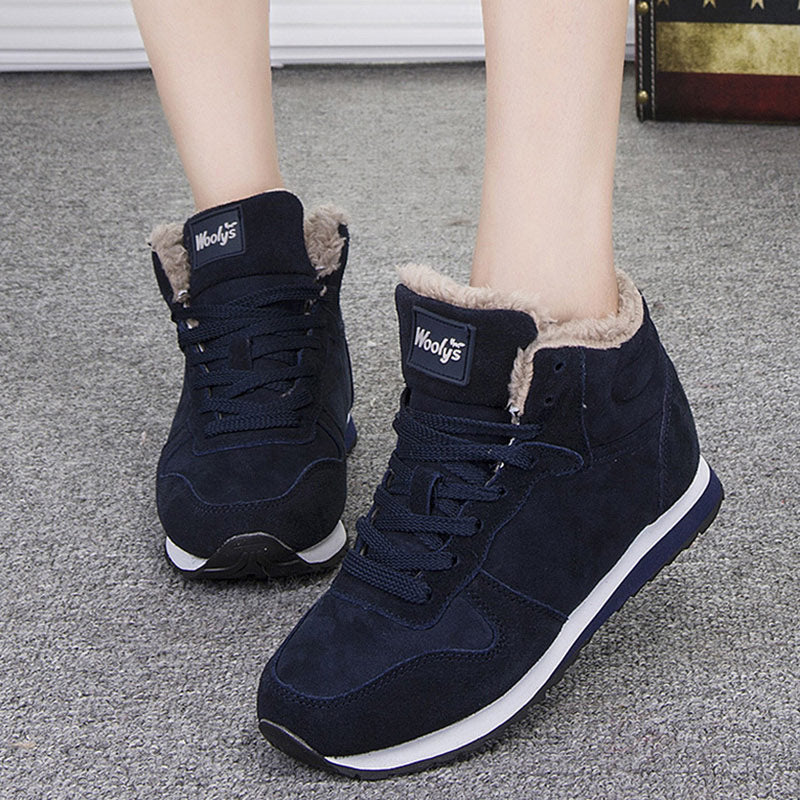 Damen Stiefel Plus Größe 35-47, Paar warme Winter Turnschuhe