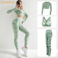 3 Teile / satz Damen Camouflage Yoga Set, Yoga-Leggings für Frauen, gestreifte Kompressionshose