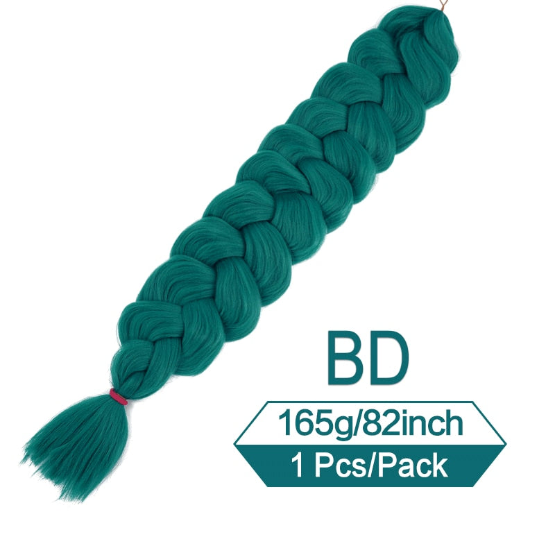 82 Zoll 165g/Pack Synthetische Häkelhaare Vorgedehnte Jumbo Flechthaar Hochtemperatur Faser Haarverlängerungen Für Box Zöpfe