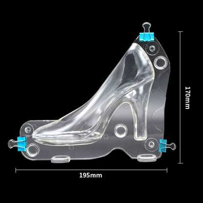 Größe 3D High Heel Schuh Schokoladenform mit 3 Clips, Kandiszuckerpaste Form für Kuchen