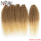 Synthetische Haarverlängerungen für Herbstfrauen Afro Curly Hair Bundles 24 Zoll, Ombre Blonde High Temperature Fiber Hair Weave Bundle