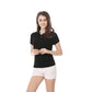 Mehrfarbiges Kurzarm Damen-POLO-Hemd, Sommeroberteile,  elastischer Hemdkragen, 100 % Baumwolle