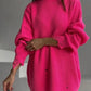 Damen Rollkragen-Strickpullover, Figurbetontes Pulloverkleid