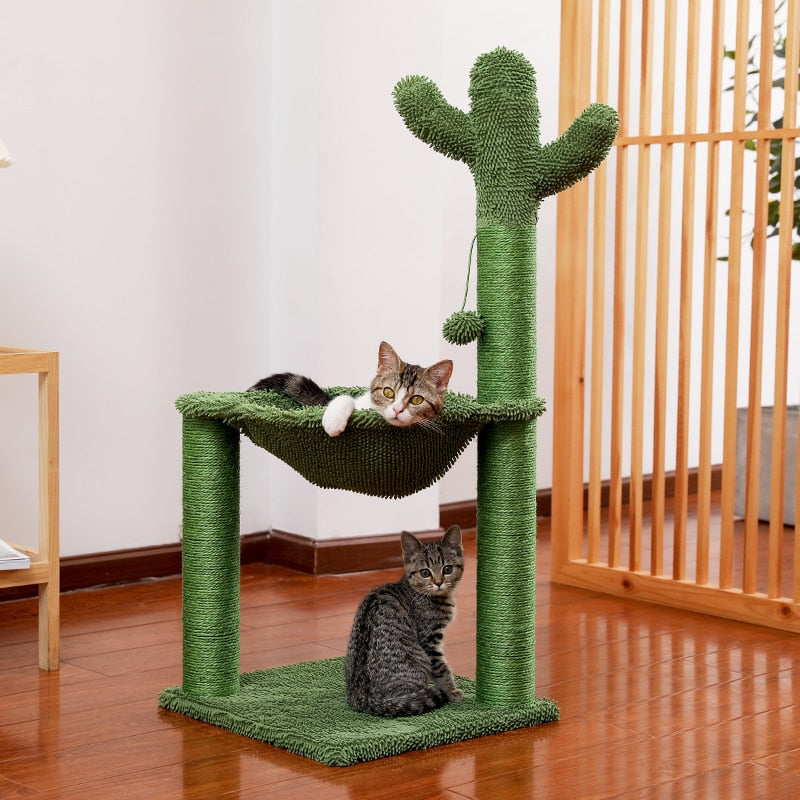 Niedliches Kaktus-Haustier-Kratzbaum-Spielzeug mit Kugel-Kratzbaum für Katze, Kätzchen